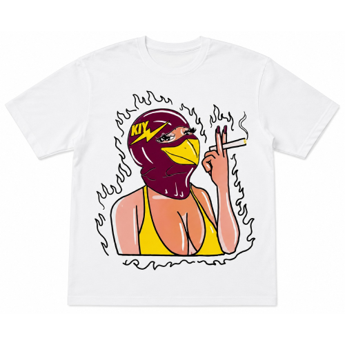 Kool Kiy Masked Graphic White T-Shirt Kool Kiy Masked Graphic White T-Shirt