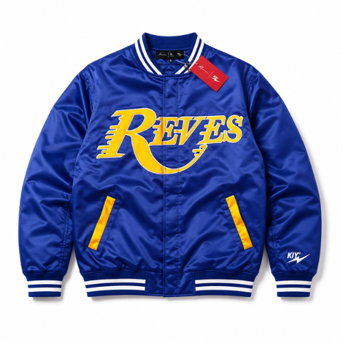 Kool Kiy Reves Varsity Bomber Jacket Blue Kool Kiy Reves Varsity Bomber Jacket Blue